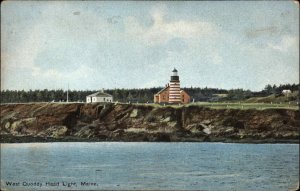 West Quoddy Head Light Maine ME Lighthouse c1910 Vintage Postcard