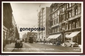 dc1535 - SCOTLAND Dalbeattie 1930s Sauchiehall Street Hotel. Stores. Tram. Cars