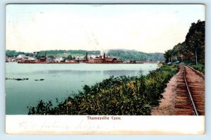 THAMESVILLE, CT Connecticut ~ View of TOWN, RAILROAD TRACKS 1906 Postcard