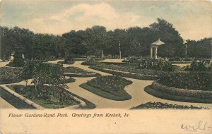 Postcard Keokuk Iowa Flower Gardens Rand Park Rollins undivided 23-9774