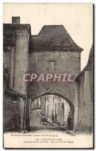 Old Postcard Langon Old City gate Street Harbor Bazas