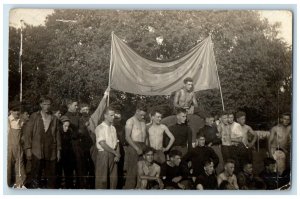 1915 University Of Iowa Push Ball Contest Cedar Rapids Iowa RPPC Photo Postcard