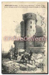 Old Postcard Montlhery S and O tower before its demolition is in a wood in hi...