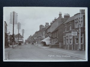 FENNY STRATFORD High St shows BRIDGE INN & DURRANS WATCHMAKER c1920s RP Postcard