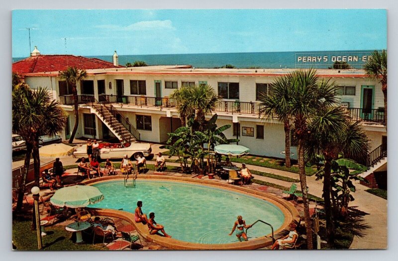 Perry's Ocean Edge Beach Motel Daytona Beach Shores Florida Vintage Unposted