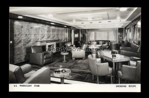 LS2401 - Blue Star Line Liner - Paraguay Star , Smoking Room - postcard