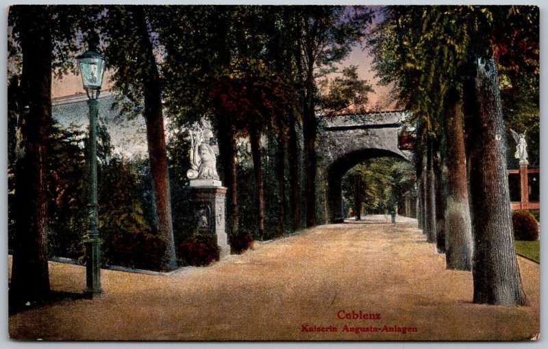 Coblentz Koblenz Germany c1910 Postcard Kaiserin Augustin Anlagen Grounds