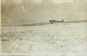 Postcard RPPC 1917 France aircraft Snow Storm 1st Aero Squadron TR24-494