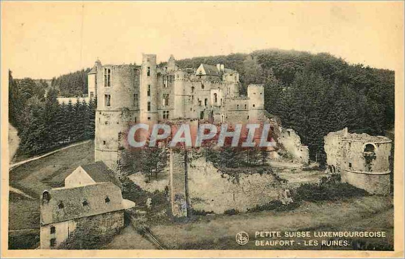 Old Postcard Little Switzerland Luxembourg Beaufort ruins