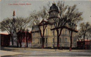 J58/ Freeport Illinois Postcard c1910 Court House Building 261