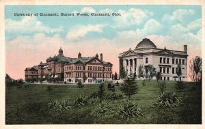 Vintage Postcard University of Cincinnati School Building Burnett Woods Ohio OH