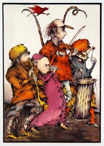 400198 DEGENHARDT Political Caricature Satire VATICAN POPE Orchestra Art p/card
