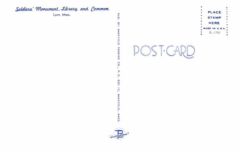 Postcard LIBRARY SCENE Lynn Massachusetts MA AU7187