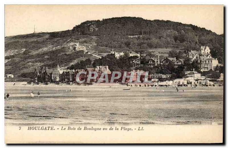 Houlgate Old Postcard Bois de Boulogne seen from the beach