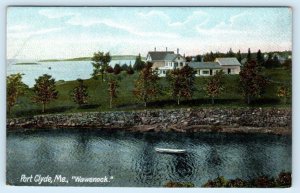 PORT CLYDE, Maine ME ~ WAWENOCK HOTEL Knox County c1910s Postcard