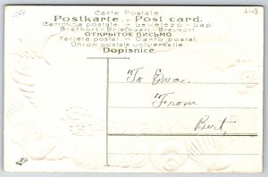 Montgomery Pennsylvania Souvenir~Beach Scene In Seashells~1908 Embossed Postcard