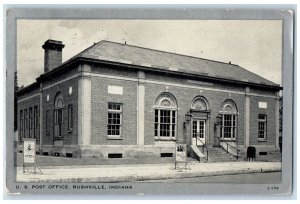 1943 US Post Office Building Smokestacks Roadside Rushville Indiana IN Postcard 