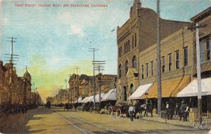 San Bernardino California Third Street Scene Antique Postcard K21152