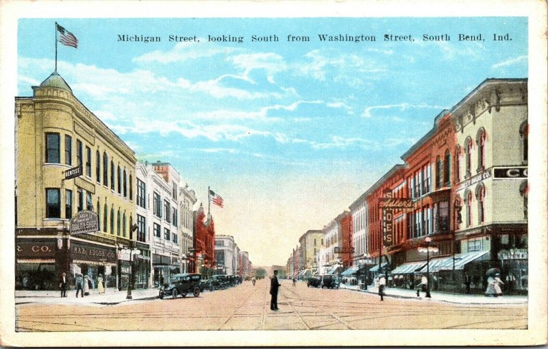 PC Michigan Street, Looking South from Washington in South Bend, Indiana~131980