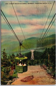 Franconia Notch New Hampshire NH, 1942 Cannon Mountain Aerial Tramway, Postcard