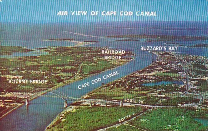 Massachusetts Cape Cod Aerial View Of Cape Cod Canal and Buzzard's Bay