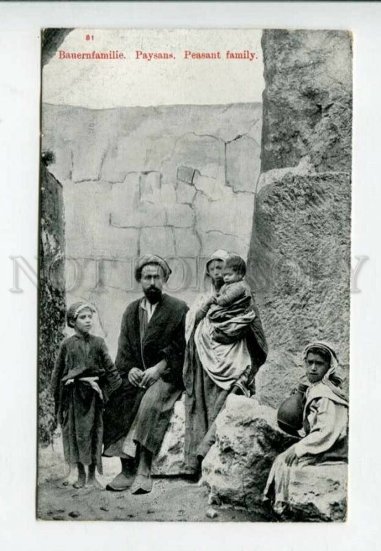 428310 Palestine JERUSALEM Peasant native family Vintage postcard