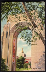 CA SAN FRANCISCO Triumphal Arch 1939 Golden Gate International Exposition LINEN