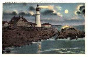 Maine Portland  Head Lighthouse by moonlight