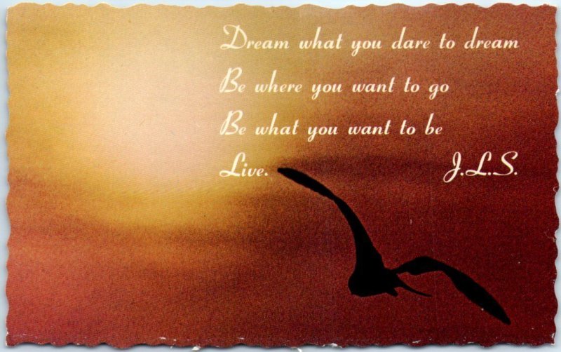 Dream what you dare to dream. Be where you want to go. Be what you want to be.