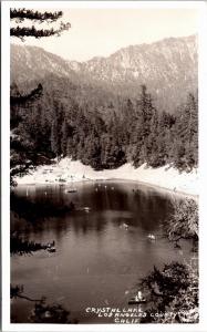 RPPC Crystal Lake, Los Angeles County CA Swim Beach Vintage Postcard I08