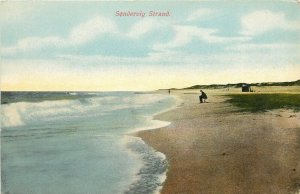 c1910 Vintage Postcard; Denmark, Sondervig Strand, unposted