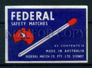 500530 AUSTRALIA FEDERAL kangaroo Vintage match label
