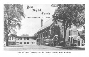 Jacksonville, IL Illinois  FIRST BAPTIST CHURCH  Morgan County  CHROME Postcard