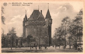 Vintage Postcard 1910's View Bruxelles Porte de Hal Brussels Hal's Gate Belgium