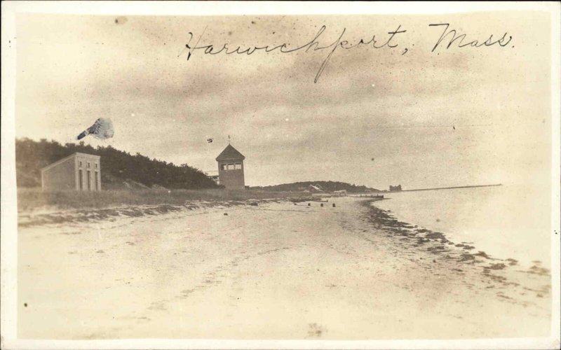 Harwichport Massachusetts MA Shore Beach Scene Vintage Real Photo Postcard