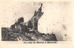 Marseille France Mistral Winds Exaggeration Antique Postcard J76846