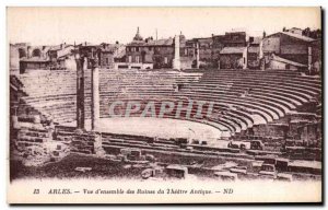 Old Postcard View of Arles & # 39Ensemble Theater of Ancient Ruins