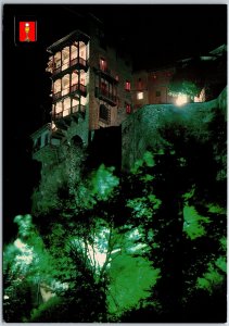 VINTAGE CONTINENTAL SIZE POSTCARD THE SUSPENDED HOUSES AT CUENCA SPAIN B