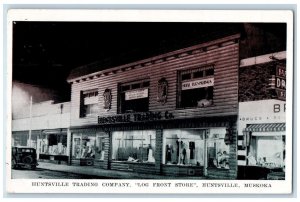 1948 Huntsville Trading Company Log Front Store Hutsville Muskoka Postcard