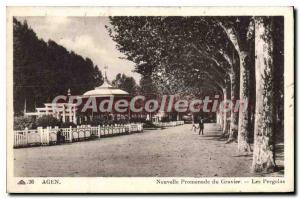 Postcard Old New Promenade Du Gravier Agen The Pergolas