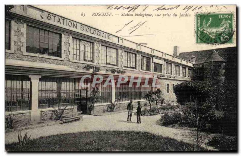 Roscoff Biological Station Old Postcard View from the garden