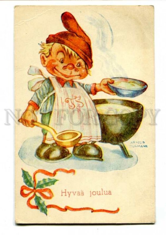 3091447 Hungry Funny Elf GNOME as Cook by TILGMANN Vintage PC