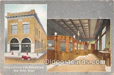 Exterior & Interior, Midland National Bank Newton, Kansas, USA Unused 