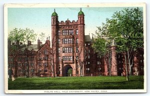 1920s NEW HAVEN CONNECTICUT CT YALE UNIVERSITY PHELPS HALL POSTCARD P1881