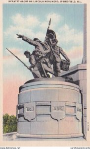 Illinois Springfield Infantry Group On Lincoln Monument Curteich