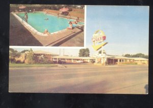 SHAMROCK TEXAS ROUTE 66 RAMBLER MOTEL SWIMMING POOL ADVERTISING POSTCARD