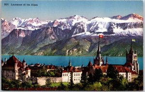 Lausanne Et Les Alpes Vaud Switzerland Building Mountains Postcard