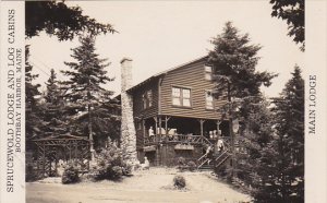 Maine Boothbay Harbor Main Lodge Sprucewold Lodge & Log Cabins Real Photo