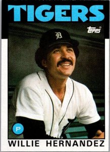 1986 Topps Baseball Card Willie Hernandez Detroit Tigers sk2614