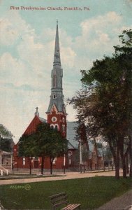 Postcard First Presbyterian Church Franklin PA 1911